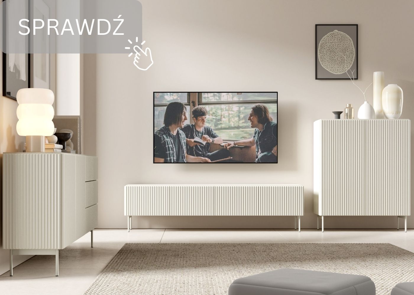 Komoda wysoka MUTI kaszmir 99 cm ryflowana cichy domyk MUTI_kaszmir_aranz_pl