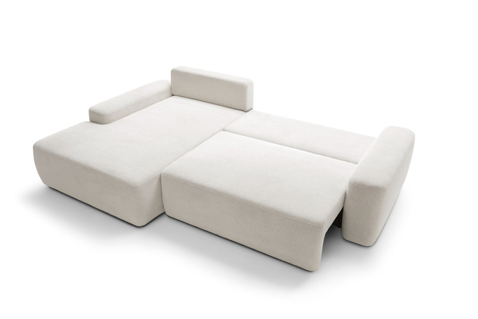 Narożnik OLMI M lewostronny Raven 22 ecru kremowy styl soft