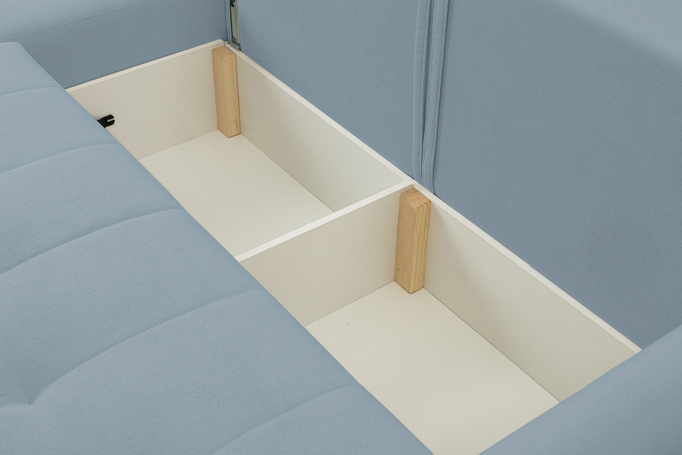 Narożnik Primo w tkaninie GERRA z funkcją spania i pojemnikiem na pościel