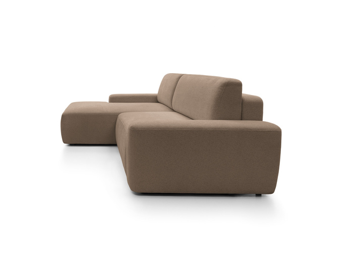 Narożnik OLMI M lewostronny Raven 45 czekoladowy ciemny brąz styl soft