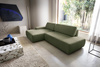 Narożnik OLMI O lewostronny Raven 78 zielony oliwkowy funkcja spania + poduszki