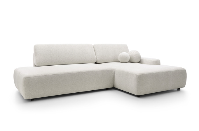 Narożnik OLMI O prawostronny Raven 22 ecru kremowy funkcja spania + poduszki