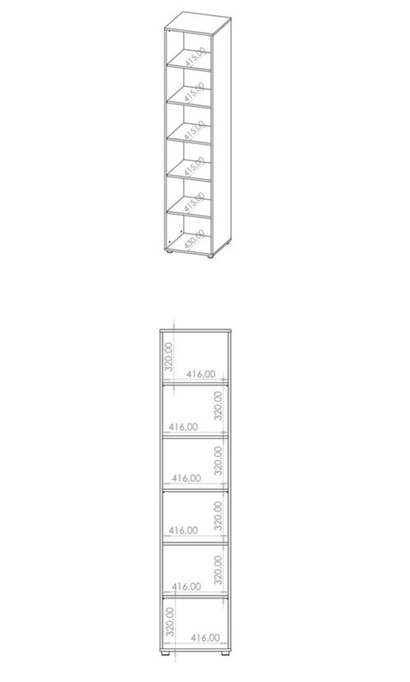 Regał pionowy Modena R45 z sześcioma półkami