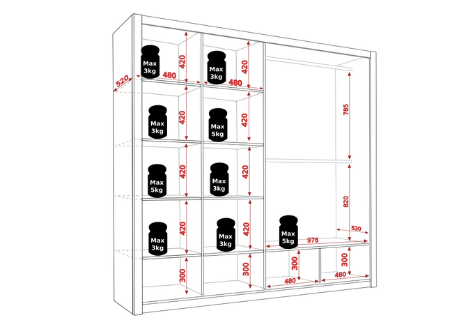 Szafa przesuwna Tamiza 200 cm dąb monastery