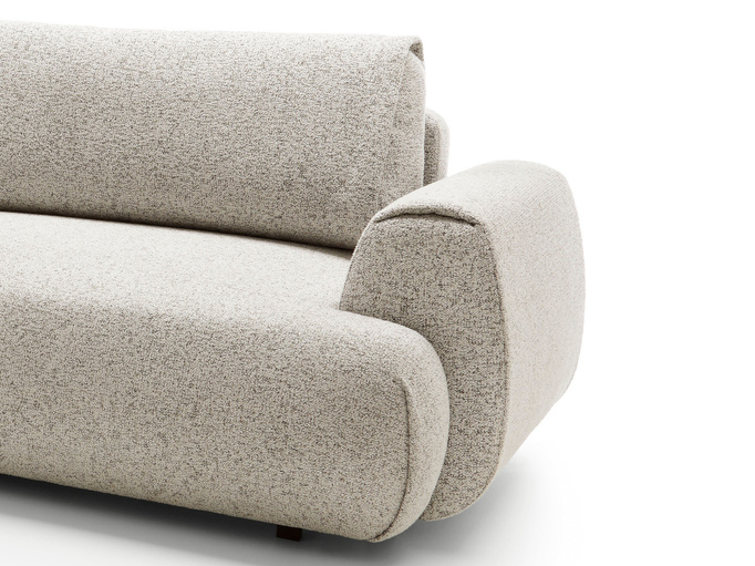 Narożnik VERNIO lewostronny plecionka Puente 06 greige chłodny beż funkcja spania