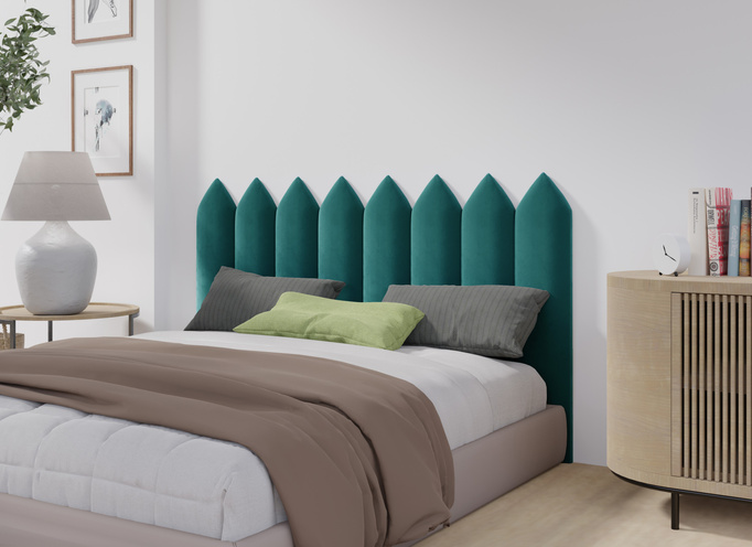 Panel tapicerowany płotek szpiczasty 90x30 Magic Velvet 2220 (Ciemny turkus)