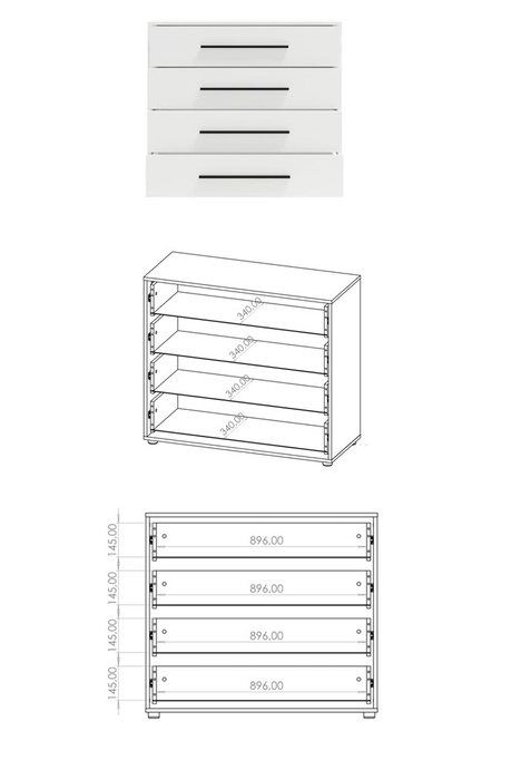 Komoda Modena K4SZ 100 cm w kolorze cashmere