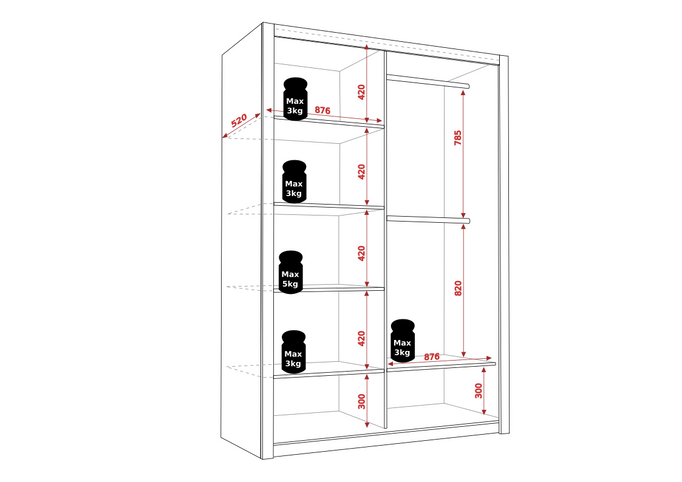 Biała szafa przesuwna Tamiza 180 cm