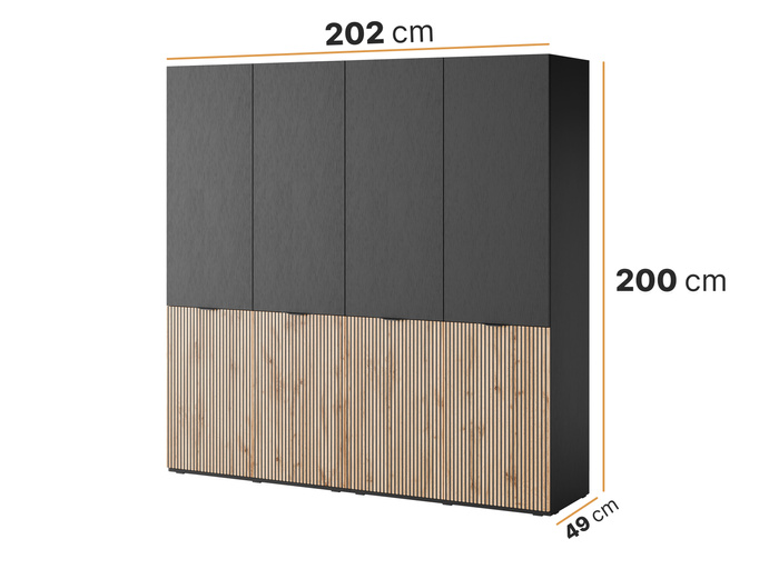 Szafa czterodrzwiowa Zen w kolorze Dąb Wotan