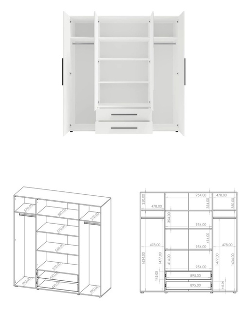 Szafa Modena SZ4D2SZ w kolorze dąb artisan z lustrem