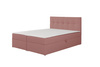 Łóżko kontynentalne Toronto 160×200 (Herbi 70 - Różowy) z materacem bonell i topperem