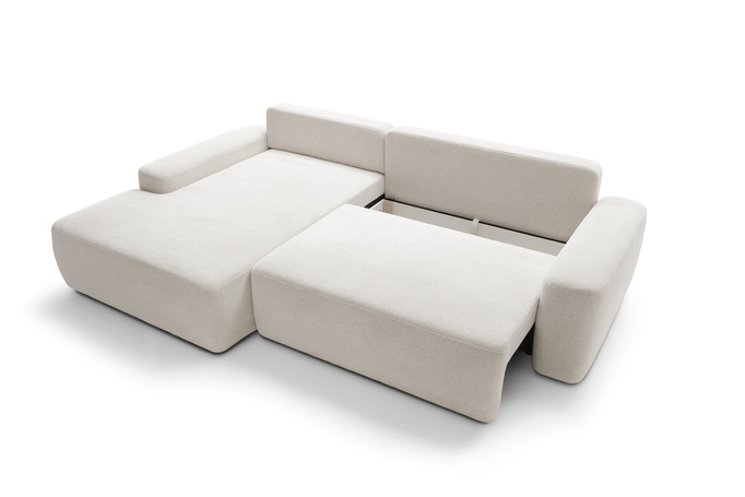 Narożnik OLMI M lewostronny Raven 22 ecru kremowy styl soft