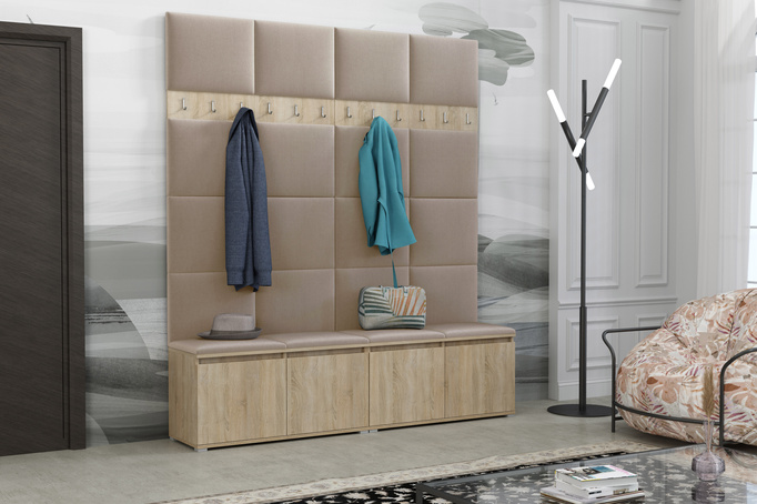 Tapicerowana garderoba Noris II - kolor sonoma + tkanina Trinity 04