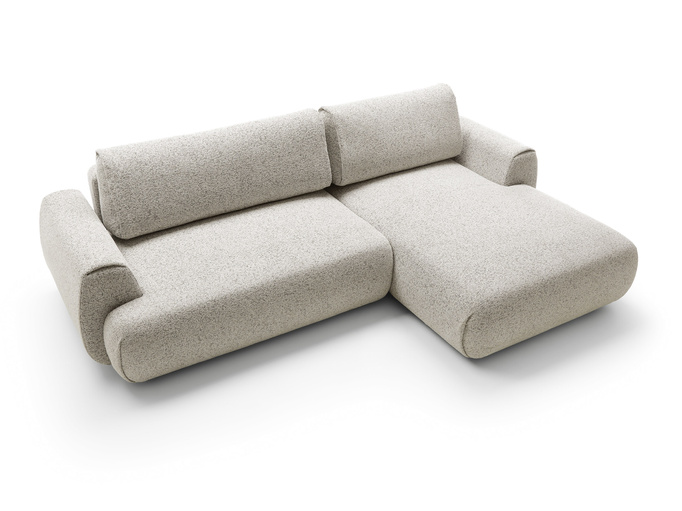 Narożnik VERNIO prawostronny plecionka Puente 06 greige chłodny beż funkcja spania