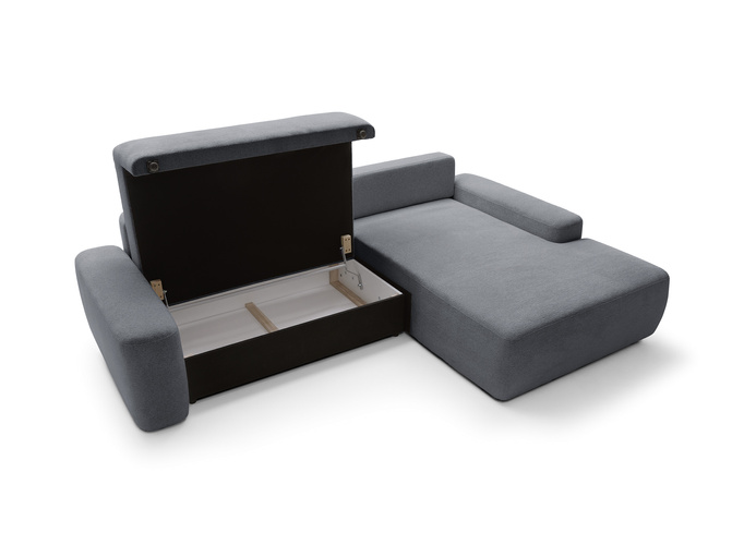 Narożnik OLMI M prawostronny Raven 18 grafitowy ciemny szary styl soft