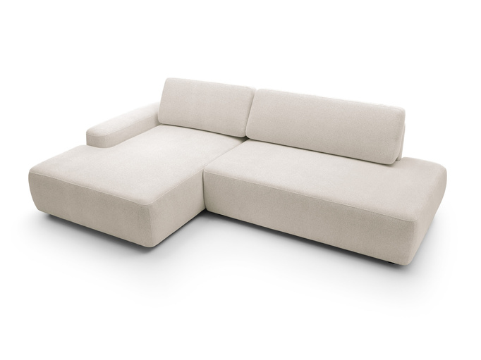 Narożnik OLMI O lewostronny Raven 24 beżowy piaskowy funkcja spania + poduszki