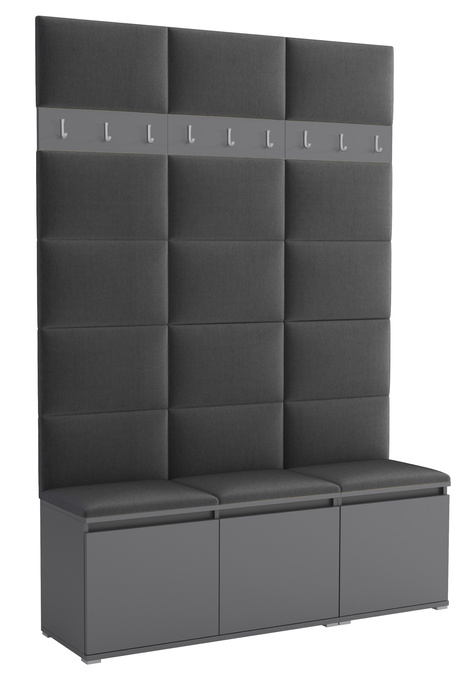 Tapicerowana garderoba Noris III - kolor antracyt + tkanina Trinity 15