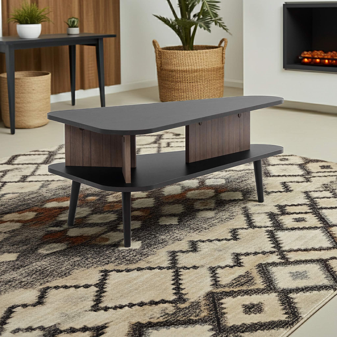 Stolik kawowy Pinelli o długości 100cm w stylu retro