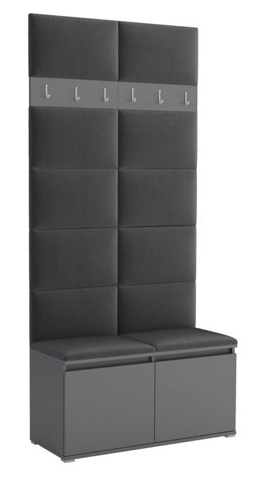 Tapicerowana garderoba Noris I - kolor antracyt + tkanina Trinity 15