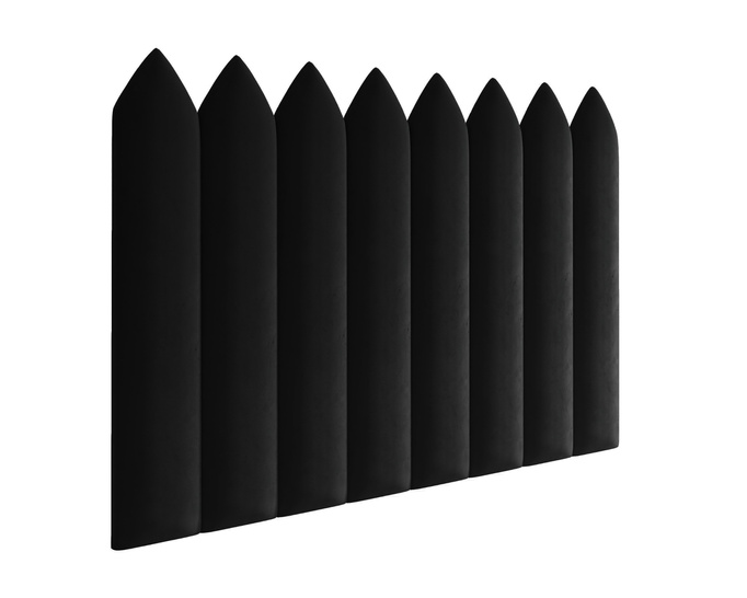 Panel tapicerowany płotek szpiczasty 100x15 Magic Velvet 2219 (Czarny)