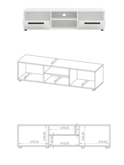 Szafka RTV Modena 150cm kolor: Czarny
