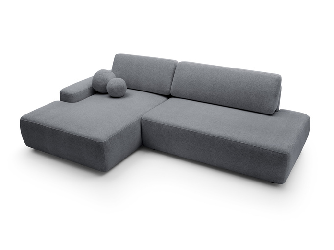Narożnik OLMI O lewostronny Raven 18 grafitowy ciemny szary funkcja spania + poduszki