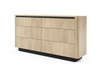 Komoda TORRO dąb cremona 163 cm czarna 6 szuflad zaoblona push to open
