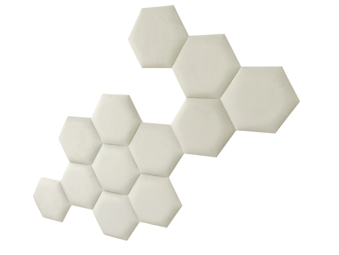 Panel tapicerowany heksagon 50cm Magic velvet 2250 (Śmietankowy)