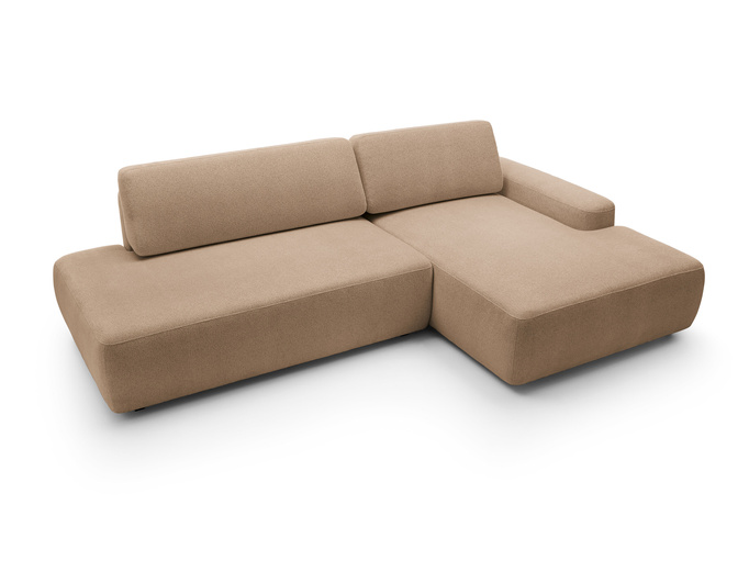 Narożnik OLMI O prawostronny Raven 38 brązowy styl soft funkcja spania + poduszki