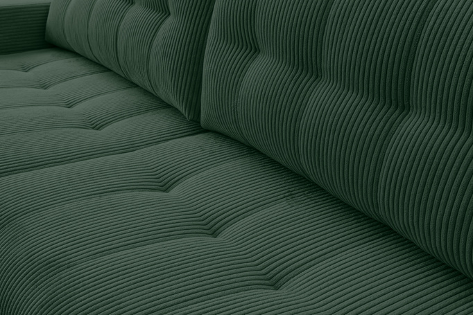 Narożnik Palermo w tkaninie POSO z funkcją spania i pojemnikiem na pościel