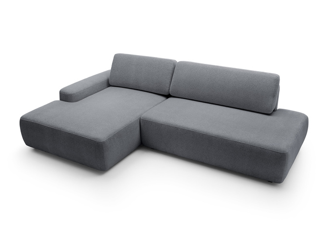 Narożnik OLMI O lewostronny Raven 18 grafitowy ciemny szary funkcja spania + poduszki