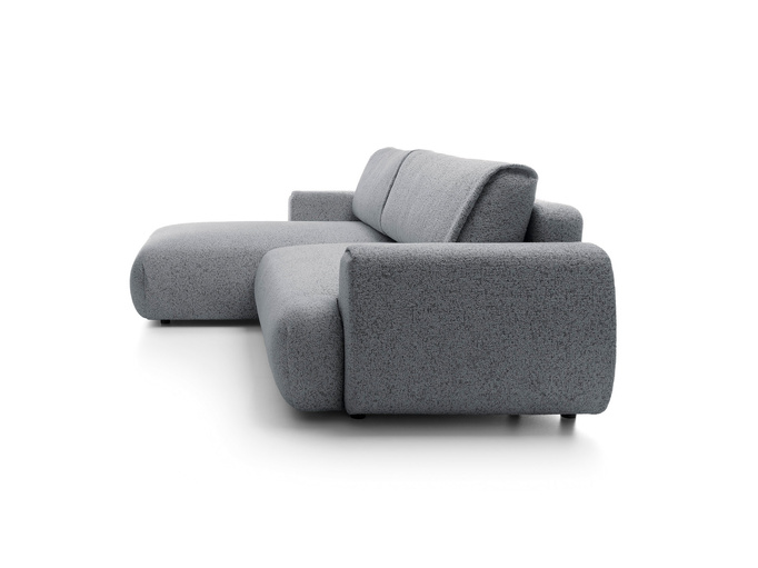 Narożnik VERNIO lewostronny plecionka Puente 94 stalowy szary funkcja spania