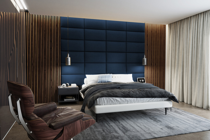 Panel tapicerowany 70x20 Fancy 79 (Granatowy)