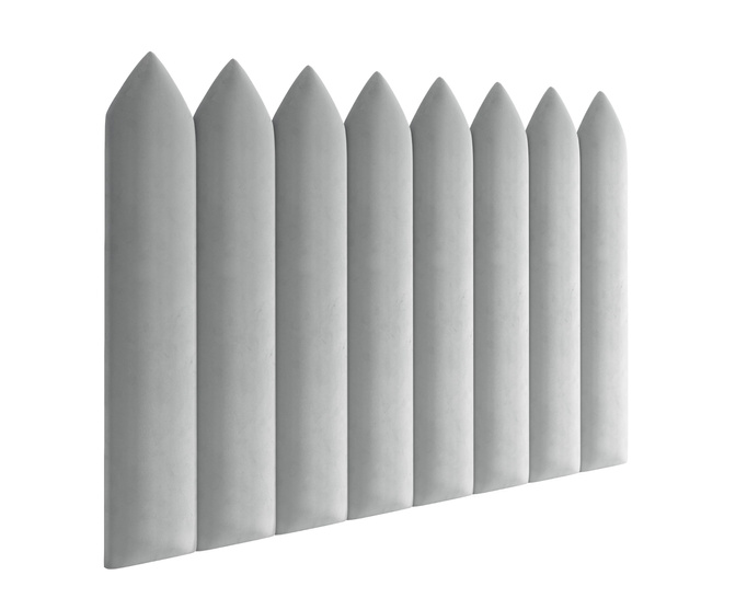 Panel tapicerowany płotek szpiczasty 60x15 Magic Velvet 2239 (Jasny szary)