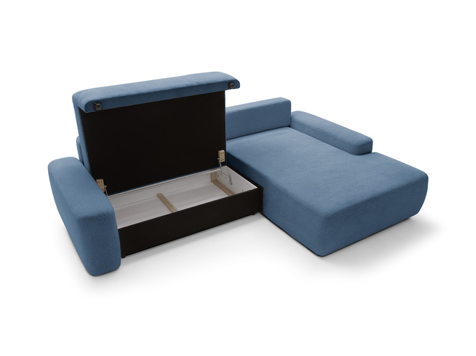 Narożnik OLMI M prawostronny Raven 86 granatowy ciemny niebieski styl soft