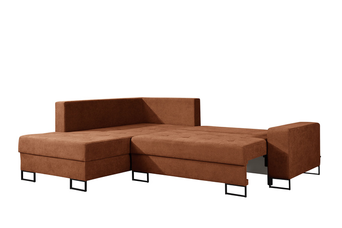 Narożnik TREVI lewostronny Wind 56 rdzawy ceglasty szenil funkcja spania