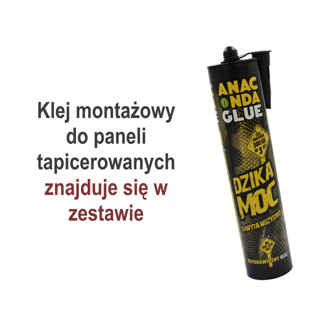 Tapicerowana garderoba Noris VIII z lustrem - kolor artisan z czarnym frontem + tkanina Trinity 04