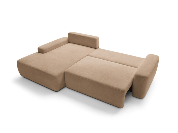 Narożnik OLMI M lewostronny Raven 38 brązowy styl soft funkcja spania