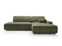 Narożnik OLMI O prawostronny Raven 78 zielony oliwkowy funkcja spania + poduszki