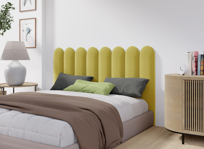 Panel tapicerowany płotek zaokrąglony 60x30 Magic Velvet 2234 (żółty)