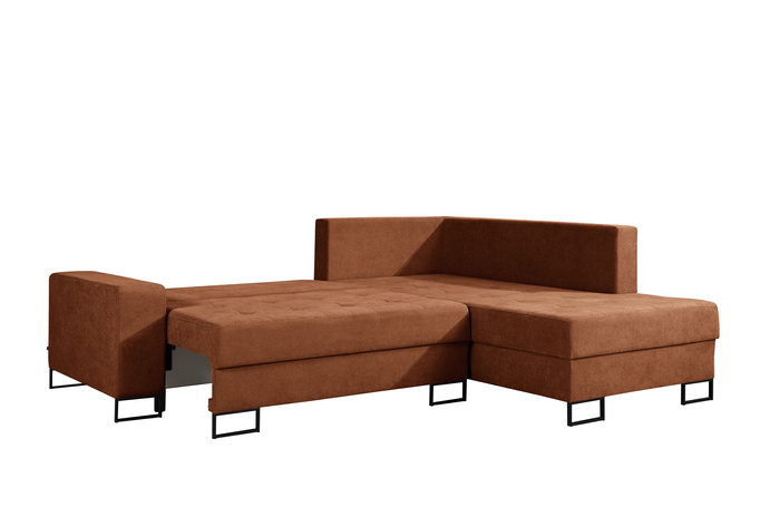 Narożnik TREVI prawostronny Wind 56 rdzawy ceglasty szenil funkcja spania