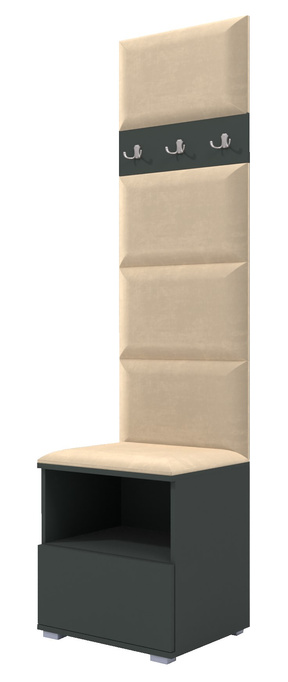 Tapicerowana garderoba Nela IV - kolor grafit + tkanina Trinity 04