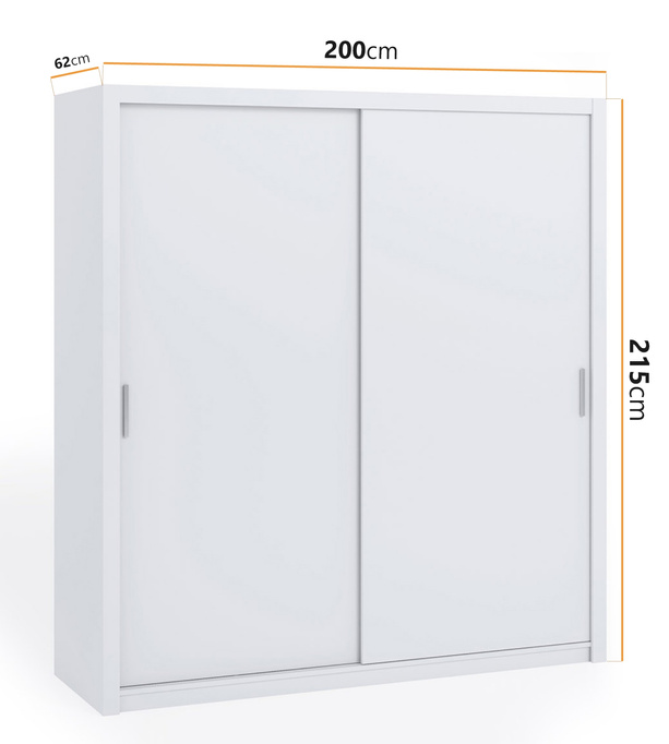 Biała szafa przesuwna Tamiza szerokość 200 cm