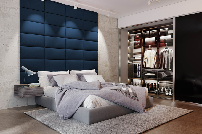 Panel tapicerowany 60x40 Kronos 09 (Granatowy)