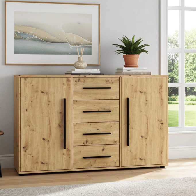 Komoda Modena K2D4SZ 150cm dąb artisan