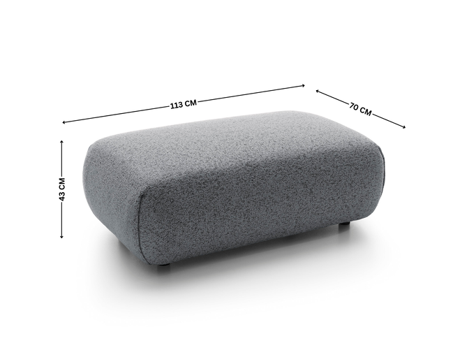 Pufa do narożnika VERNIO Puente 94 Szary Stalowy plecionka z bawełną