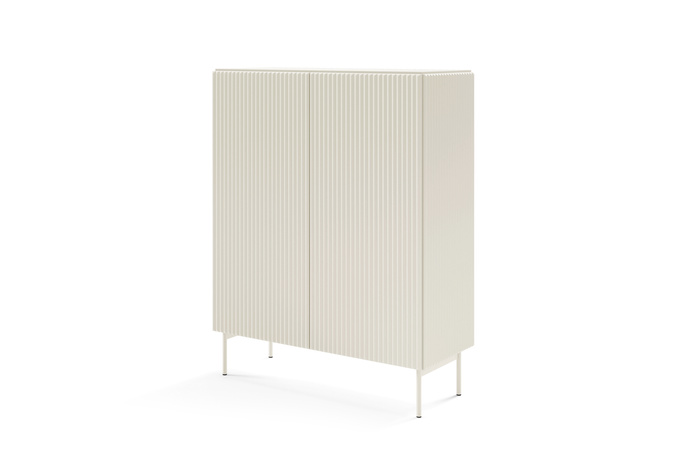 Komoda wysoka MUTI kaszmir 99 cm ryflowana cichy domyk