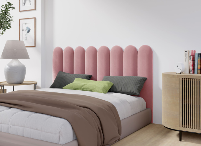 Panel tapicerowany płotek zaokrąglony 90x30 Magic Velvet 2257 (Brudny róż)