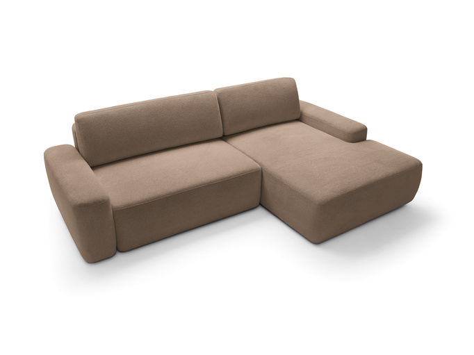 Narożnik OLMI M prawostronny Raven 45 czekoladowy ciemny brąz styl soft