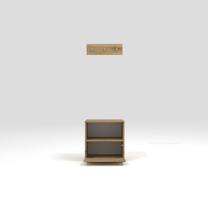 Tapicerowana garderoba Nela IV - kolor dąb artisan + tkanina Trinity 32